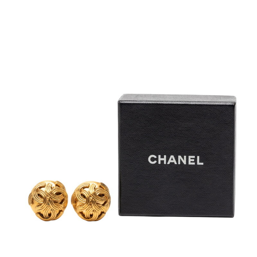 CHANEL Authentic Vintage Green Logo Earrings - Picture 4 of 4